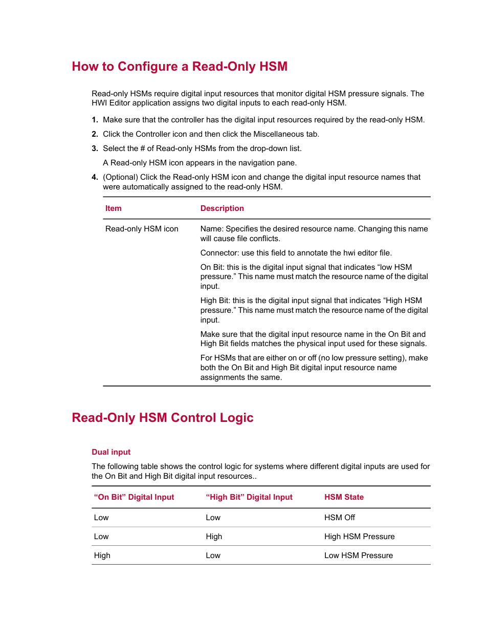 How to configure a read-only hsm, Read-only hsm control logic | MTS Series 793 Utility Software User Manual | Page 99 / 124