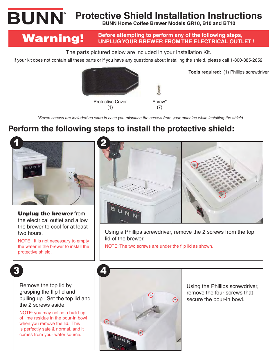 Bunn BT10 User Manual | 3 pages