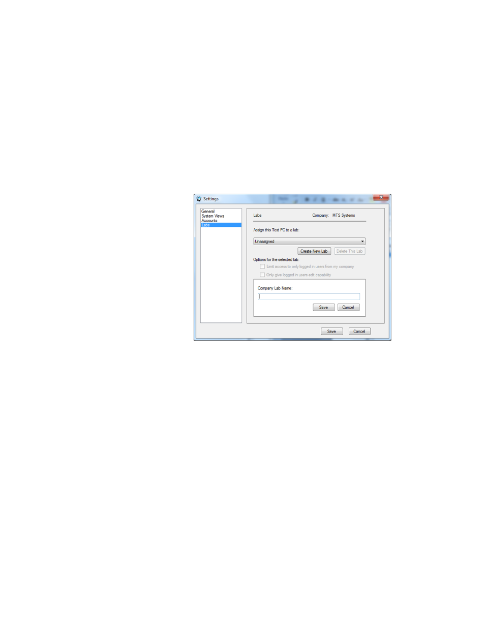 Create a lab, Create a lab 25 | MTS Echo Software User Manual | Page 25 / 42