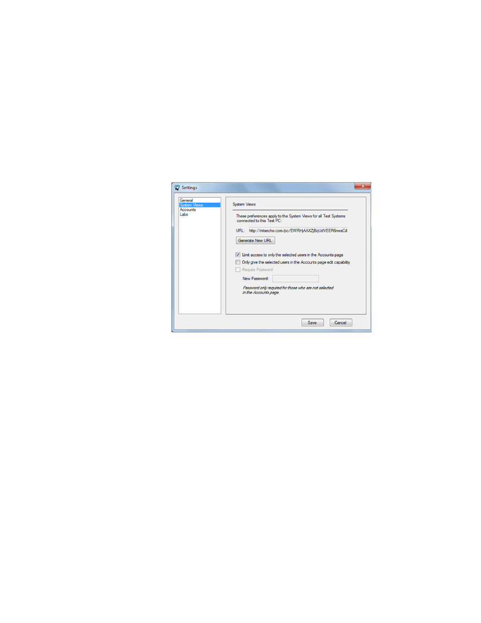 Restrict view access to specific users, Restrict view access to specific users 37 | MTS Echo Software User Manual | Page 37 / 42