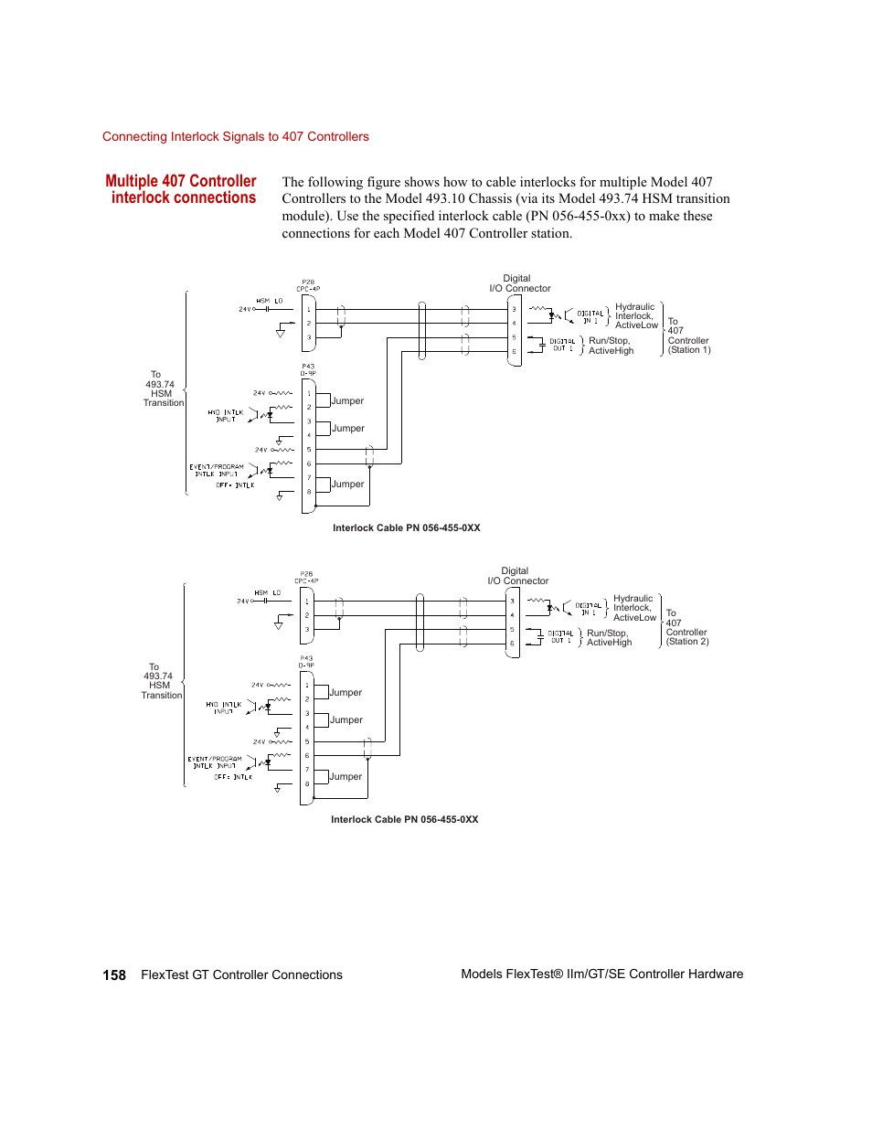 Multiple 407 controller interlock connections | MTS Model FlexTest SE User Manual | Page 158 / 264