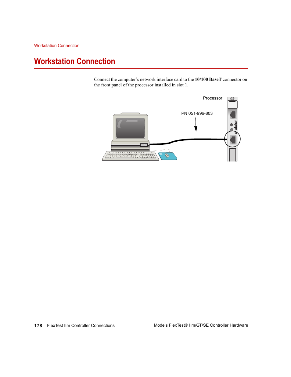 Workstation connection, Workstation connection 178 | MTS Model FlexTest SE User Manual | Page 178 / 264