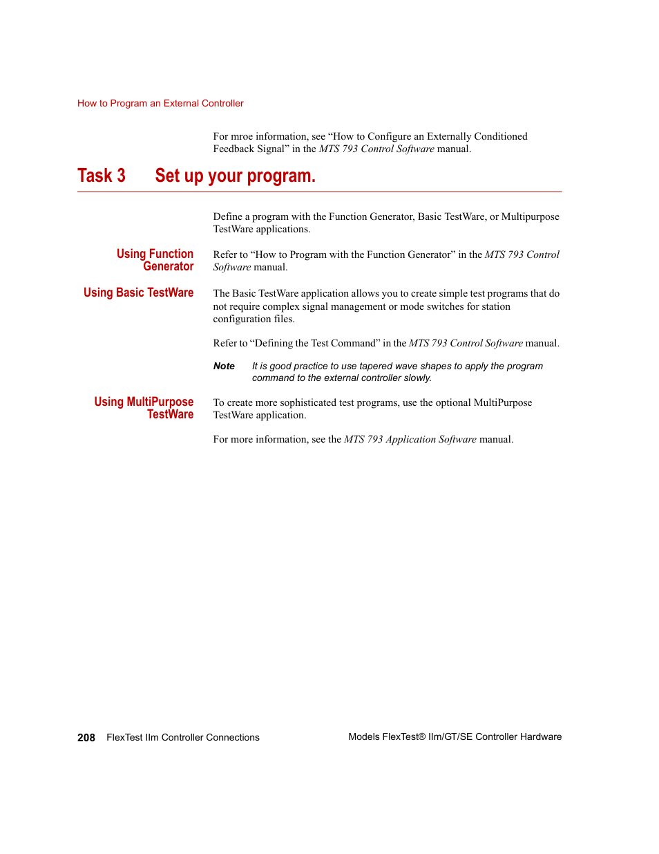 Task 3 set up your program | MTS Model FlexTest SE User Manual | Page 208 / 264