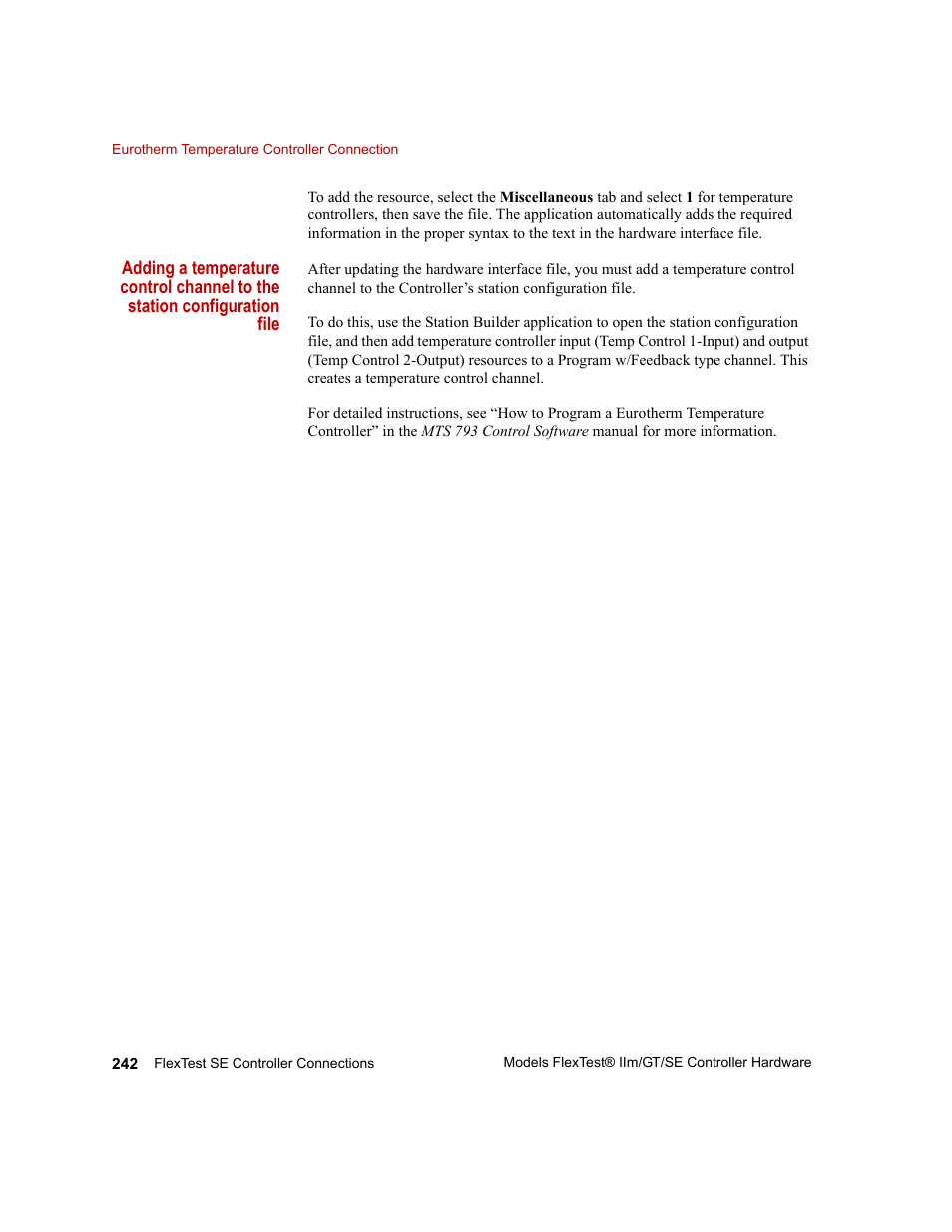 MTS Model FlexTest SE User Manual | Page 242 / 264