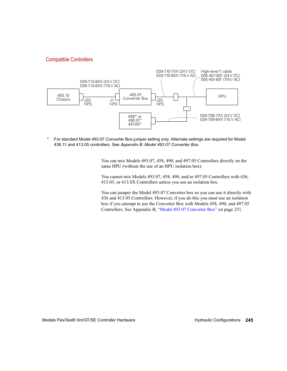 Compatible controllers | MTS Model FlexTest SE User Manual | Page 245 / 264
