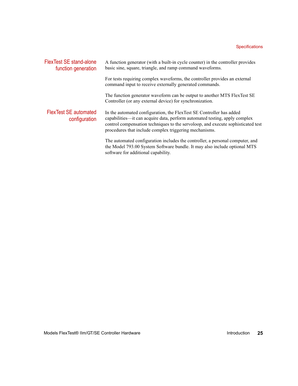 MTS Model FlexTest SE User Manual | Page 25 / 264