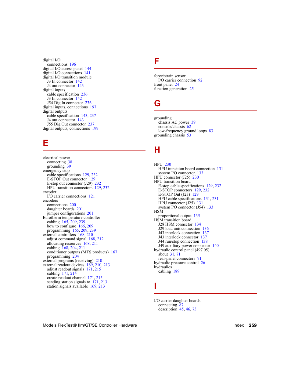 MTS Model FlexTest SE User Manual | Page 259 / 264