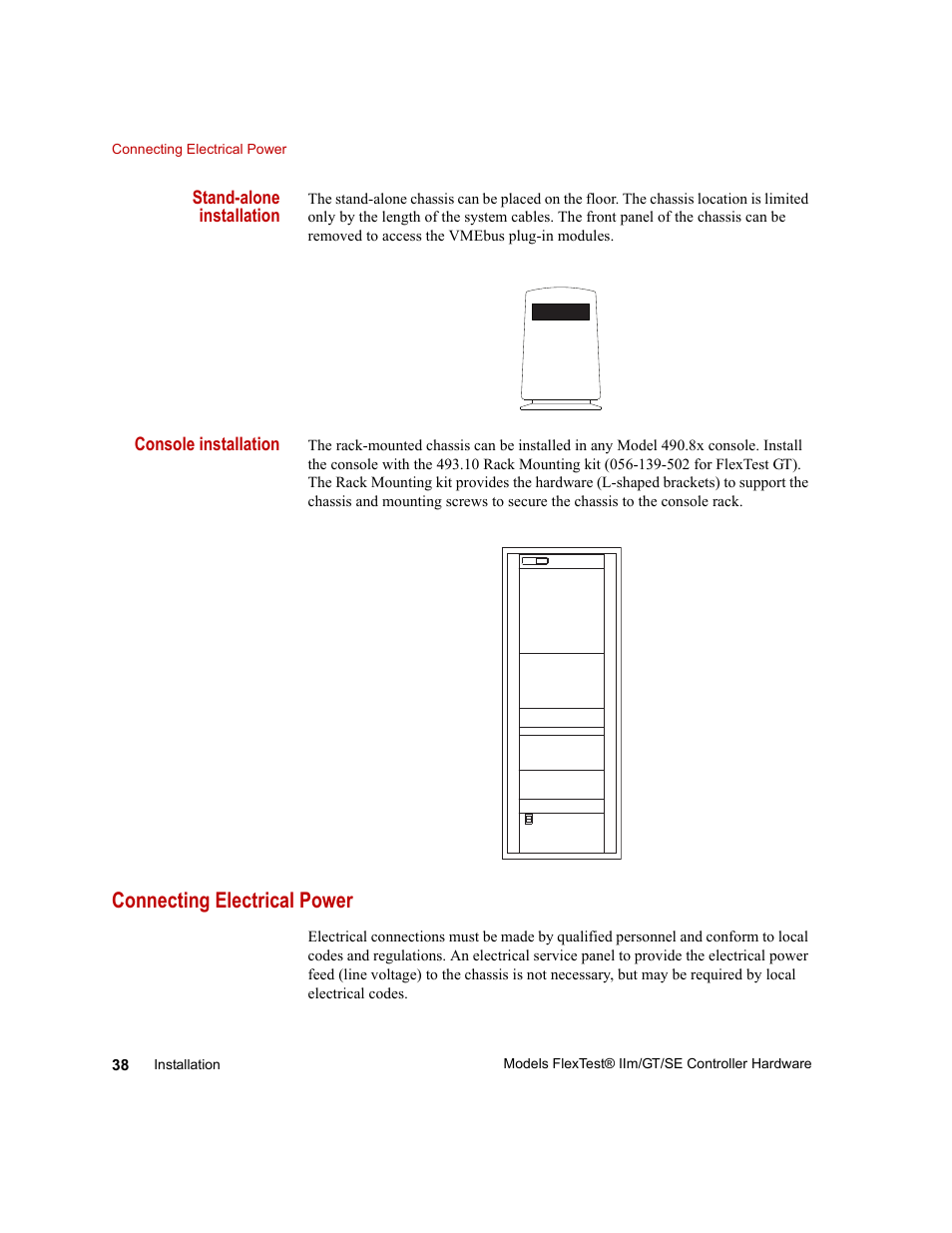Connecting electrical power, Connecting electrical power 38 | MTS Model FlexTest SE User Manual | Page 38 / 264
