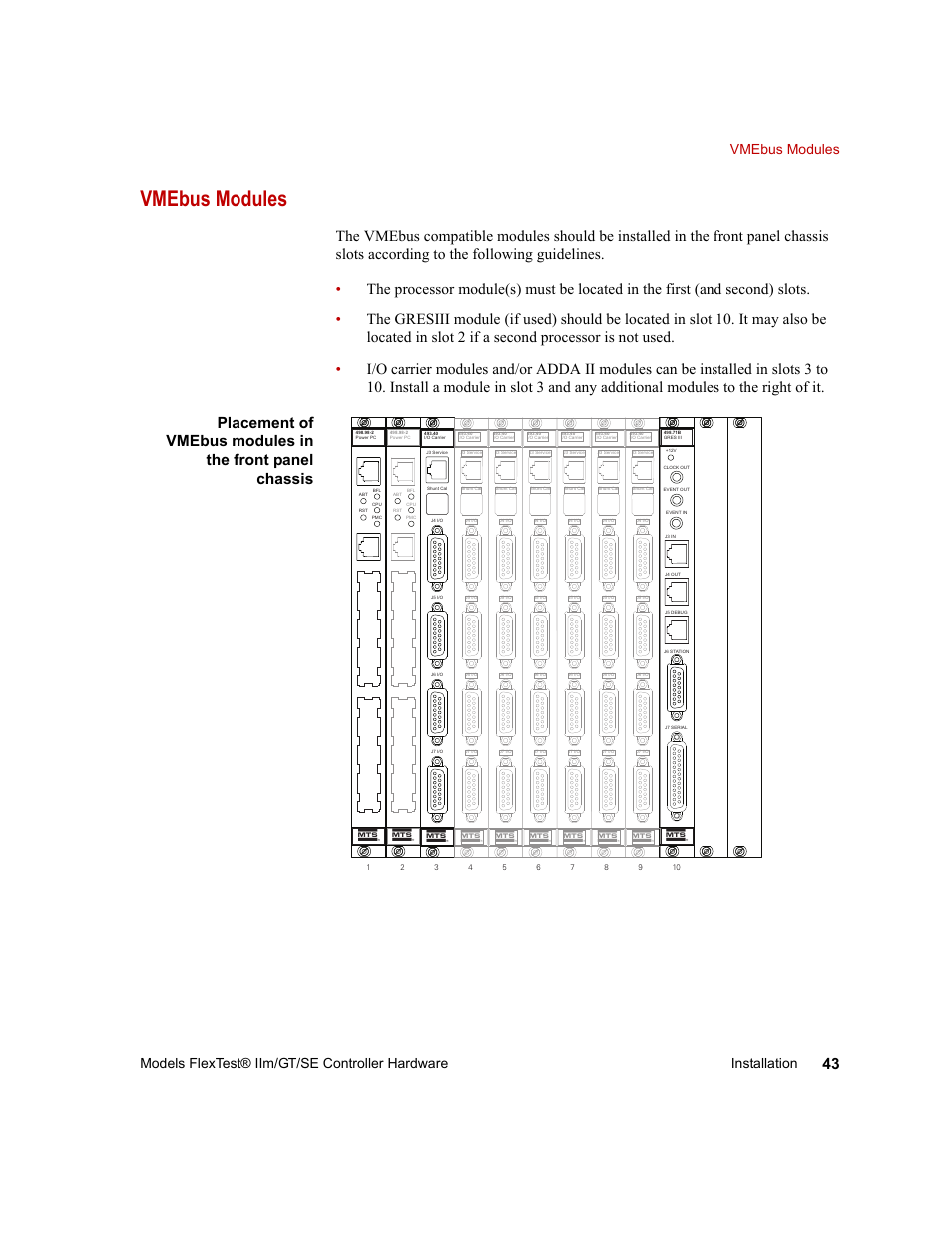 Vmebus modules, Vmebus modules 43 | MTS Model FlexTest SE User Manual | Page 43 / 264