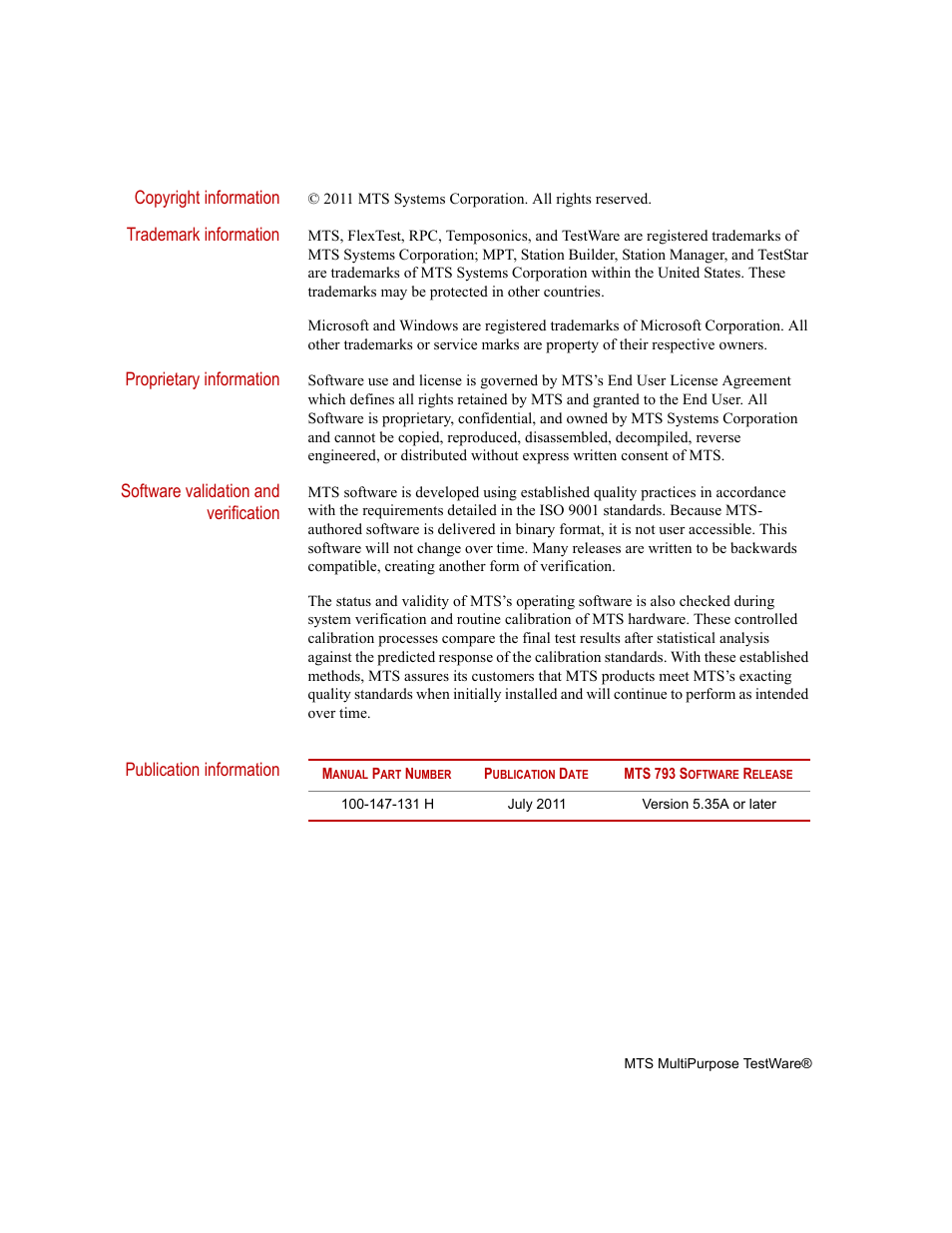 MTS Series 793 Application User Manual | Page 2 / 576