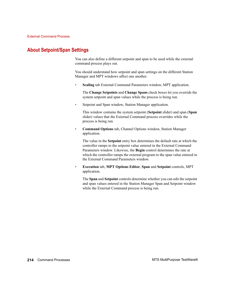 About setpoint/span settings | MTS Series 793 Application User Manual | Page 214 / 576