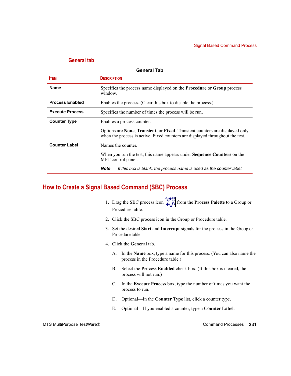 How to create a signal based command (sbc) process | MTS Series 793 Application User Manual | Page 231 / 576