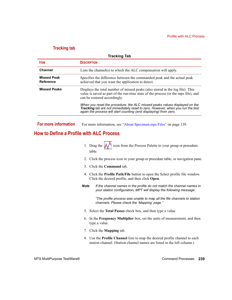 How to define a profile with alc process | MTS Series 793 Application User Manual | Page 239 / 576