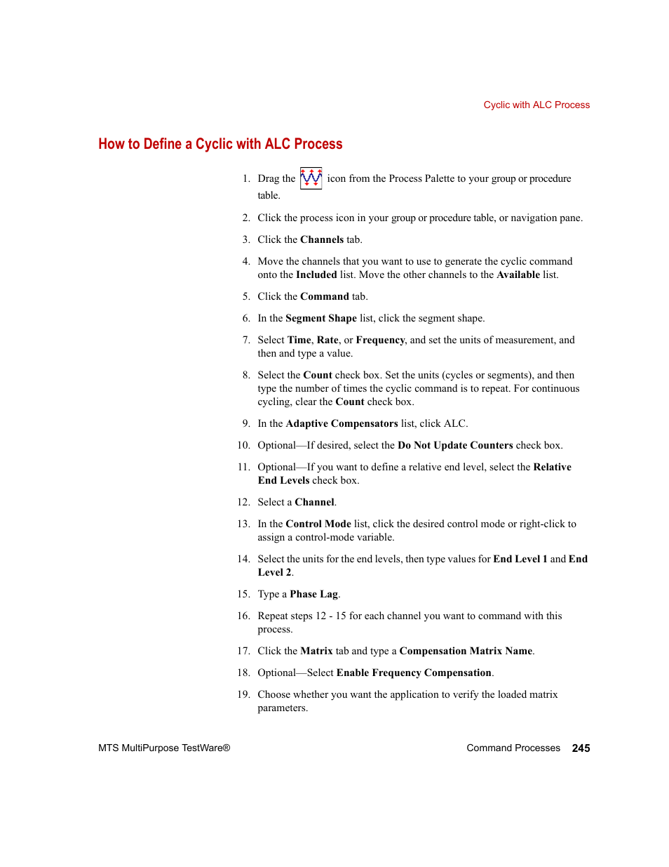 How to define a cyclic with alc process | MTS Series 793 Application User Manual | Page 245 / 576