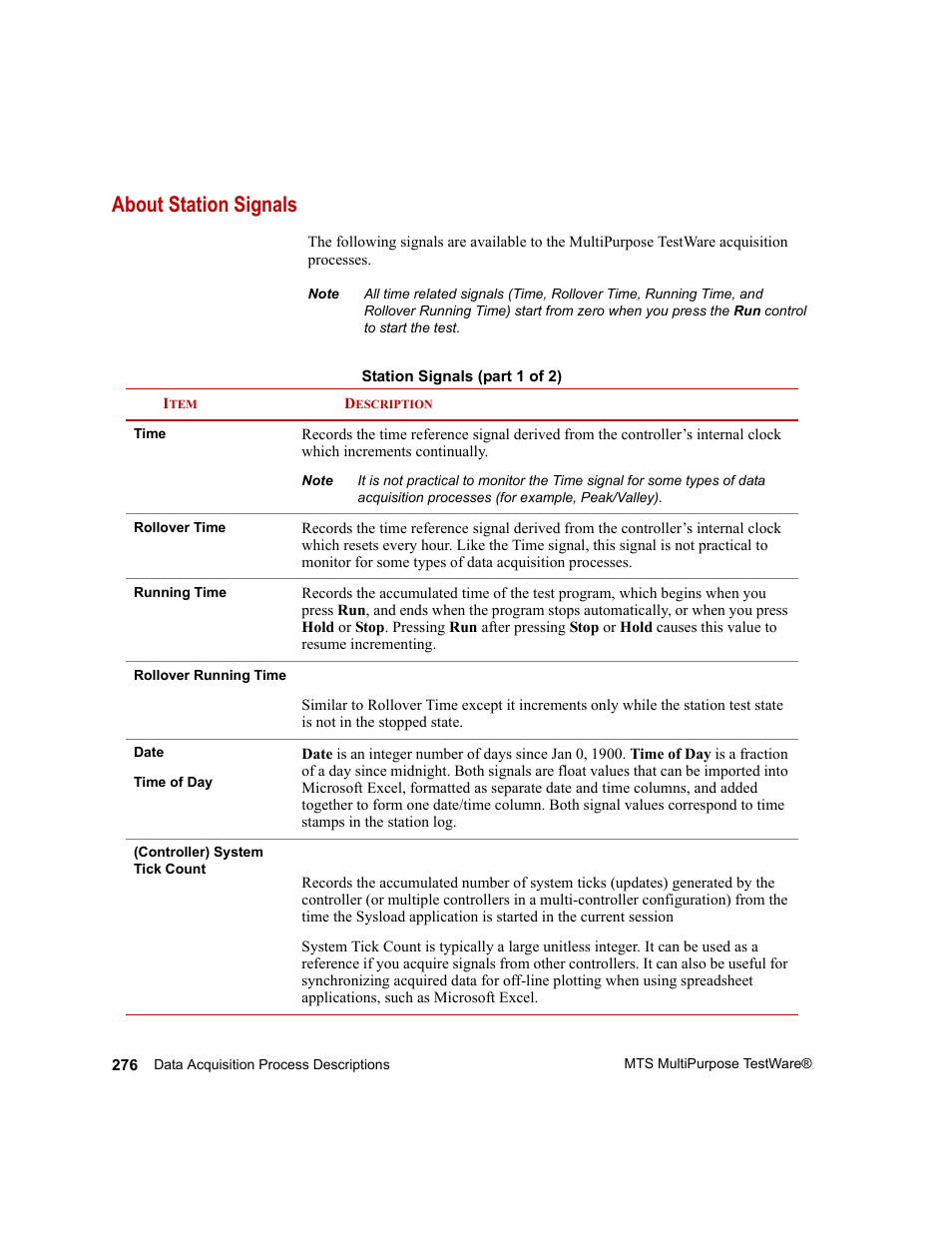 About station signals | MTS Series 793 Application User Manual | Page 276 / 576
