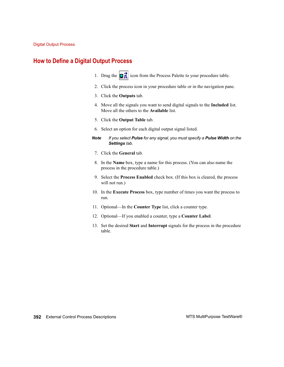 How to define a digital output process | MTS Series 793 Application User Manual | Page 392 / 576