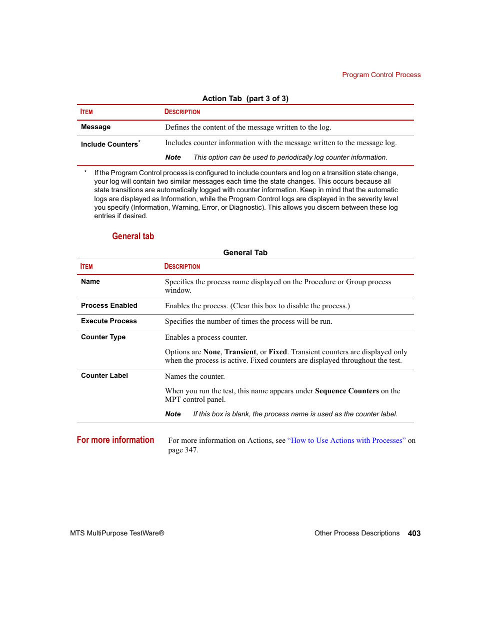 General tab for more information | MTS Series 793 Application User Manual | Page 403 / 576