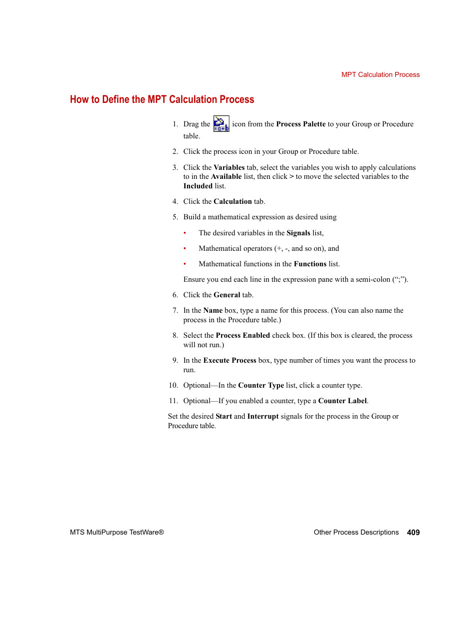 How to define the mpt calculation process | MTS Series 793 Application User Manual | Page 409 / 576