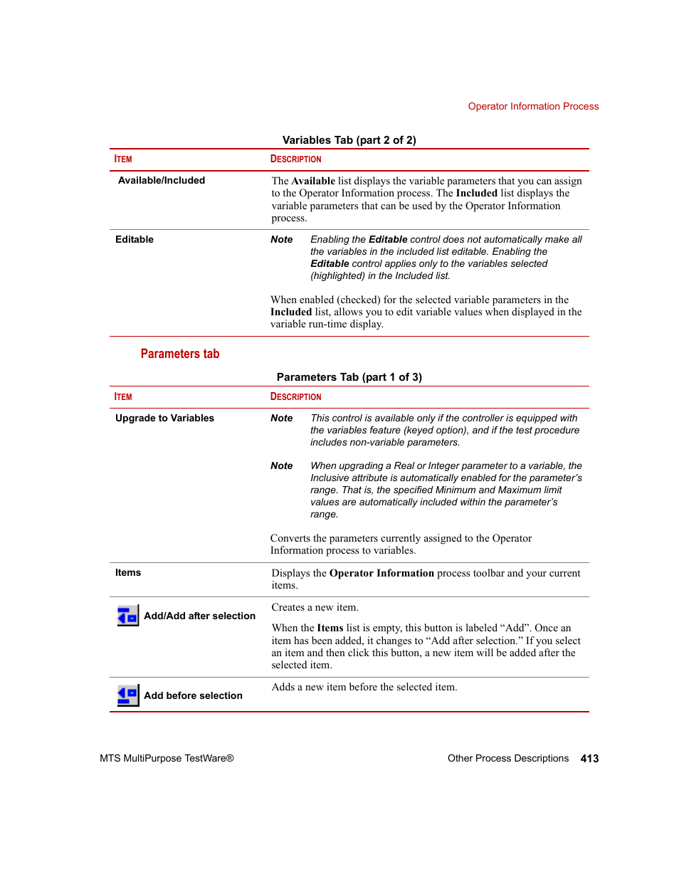 Parameters tab | MTS Series 793 Application User Manual | Page 413 / 576