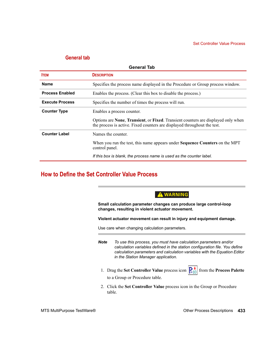 How to define the set controller value process | MTS Series 793 Application User Manual | Page 433 / 576