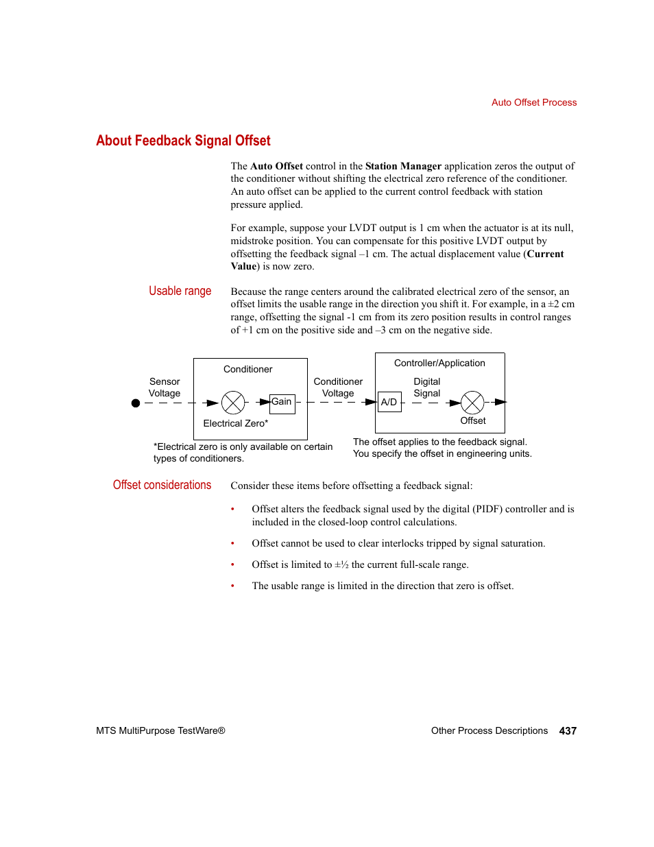 About feedback signal offset | MTS Series 793 Application User Manual | Page 437 / 576