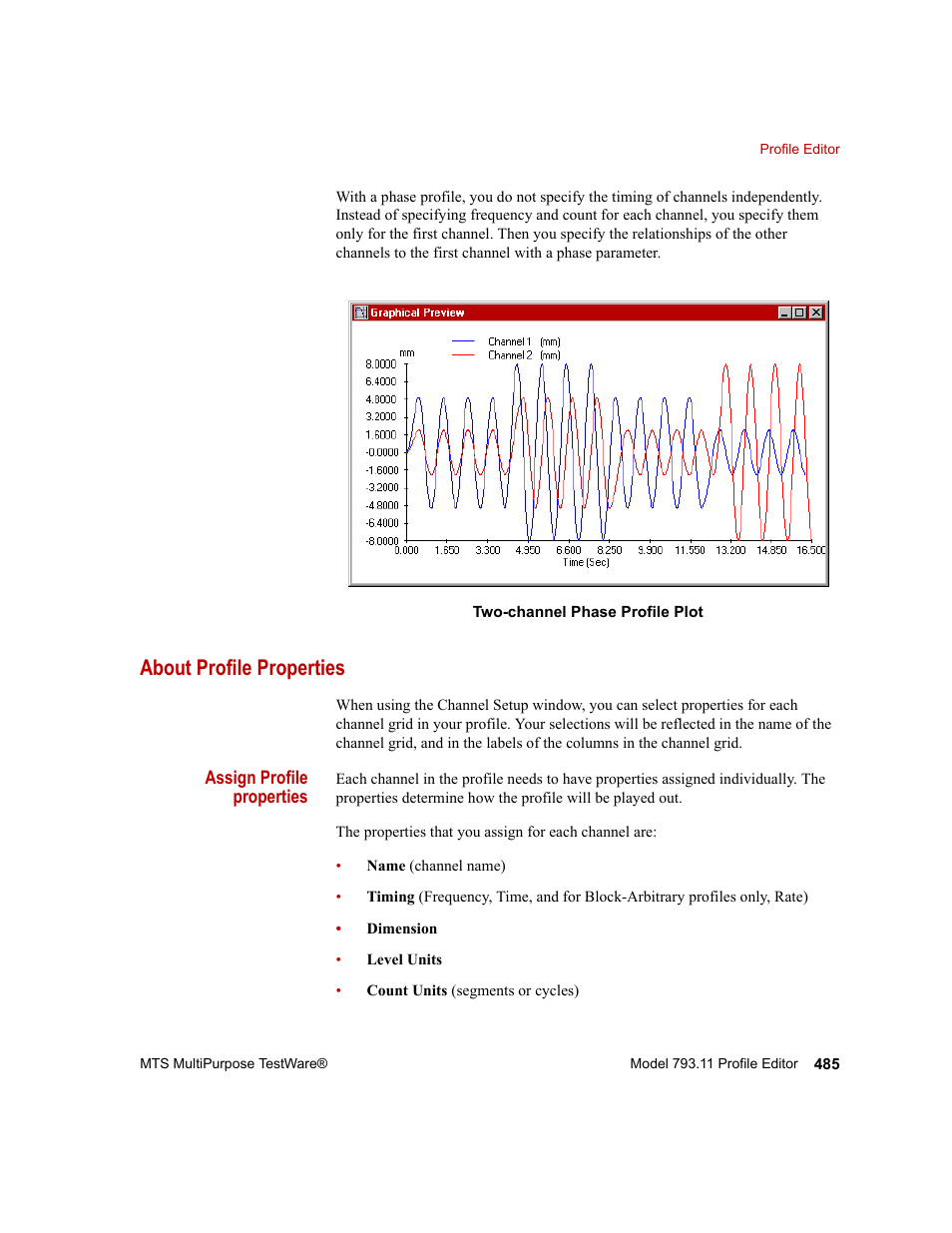 About profile properties, About profile properties 485 | MTS Series 793 Application User Manual | Page 485 / 576