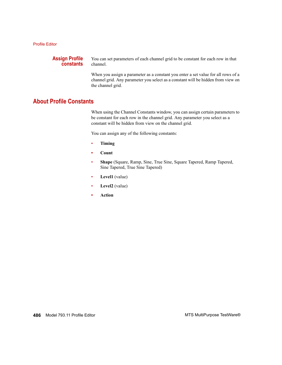 About profile constants, About profile constants 486 | MTS Series 793 Application User Manual | Page 486 / 576