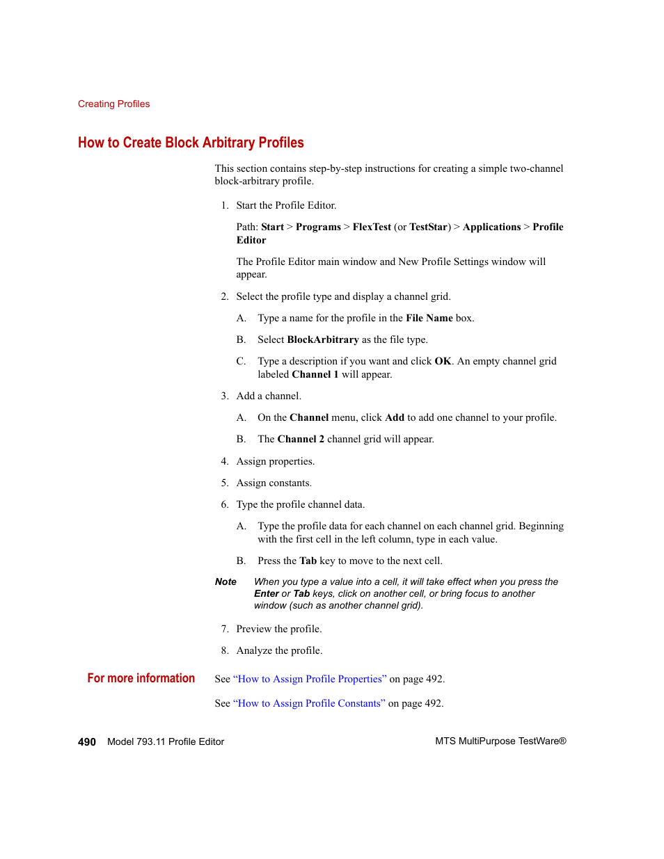 How to create block arbitrary profiles, How to create block arbitrary profiles 490 | MTS Series 793 Application User Manual | Page 490 / 576