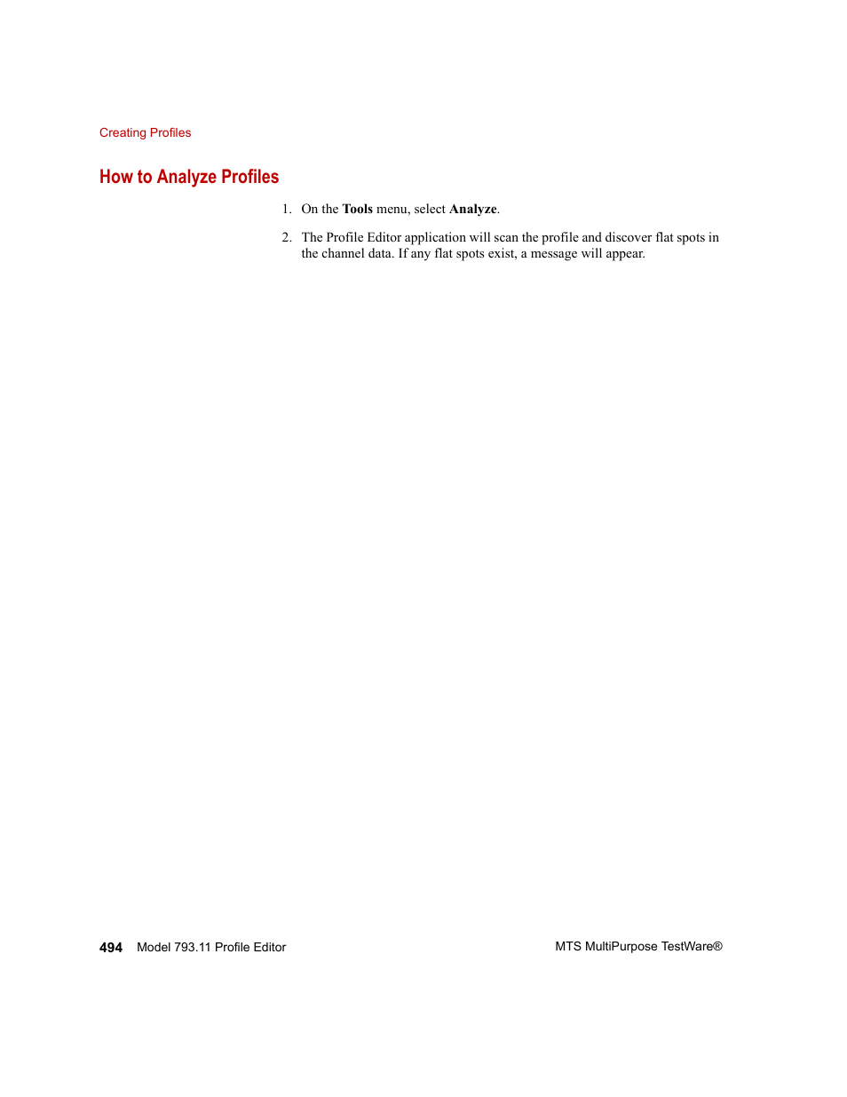 How to analyze profiles, How to analyze profiles 494 | MTS Series 793 Application User Manual | Page 494 / 576