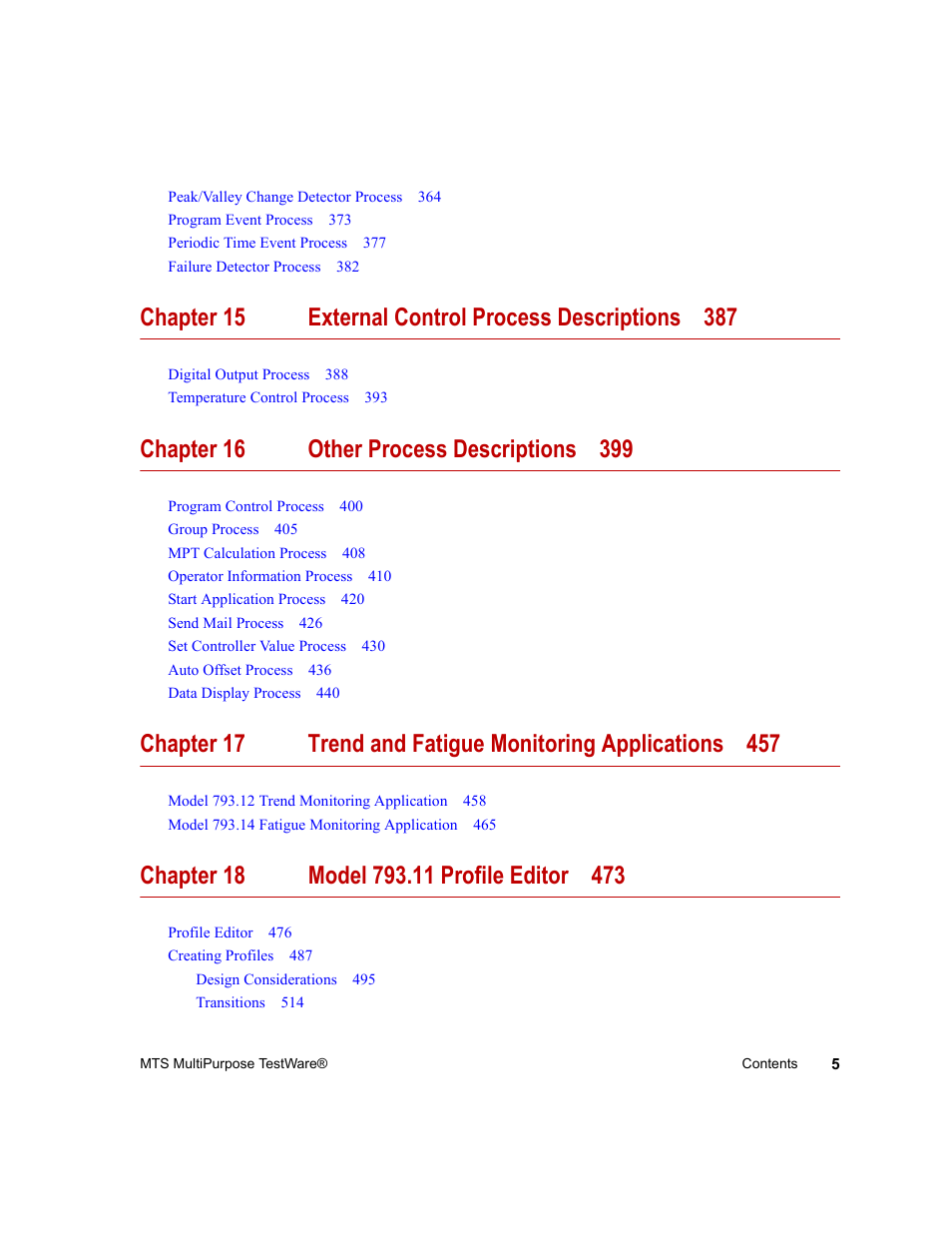MTS Series 793 Application User Manual | Page 5 / 576