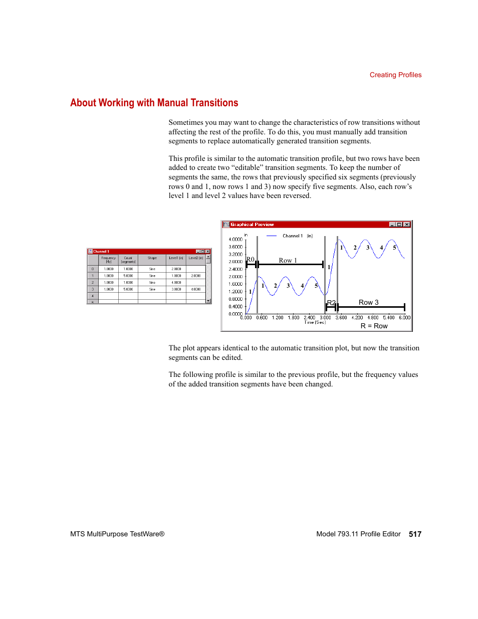 About working with manual transitions, About working with manual transitions 517 | MTS Series 793 Application User Manual | Page 517 / 576