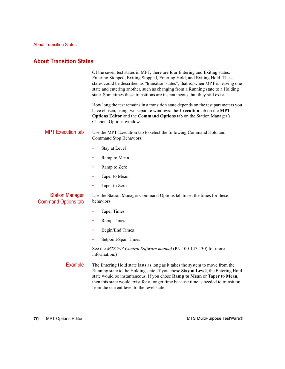 About transition states, About transition states 70 | MTS Series 793 Application User Manual | Page 70 / 576