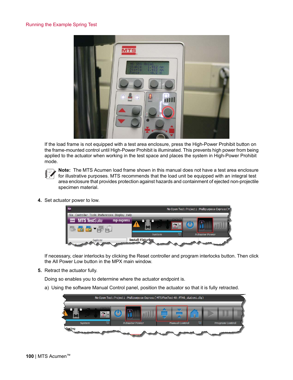 MTS Acumen User Manual | Page 100 / 208