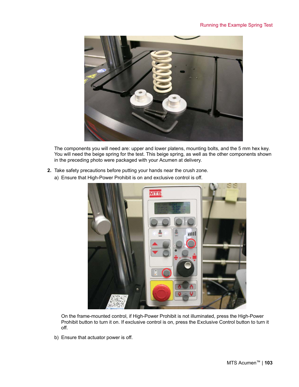 MTS Acumen User Manual | Page 103 / 208