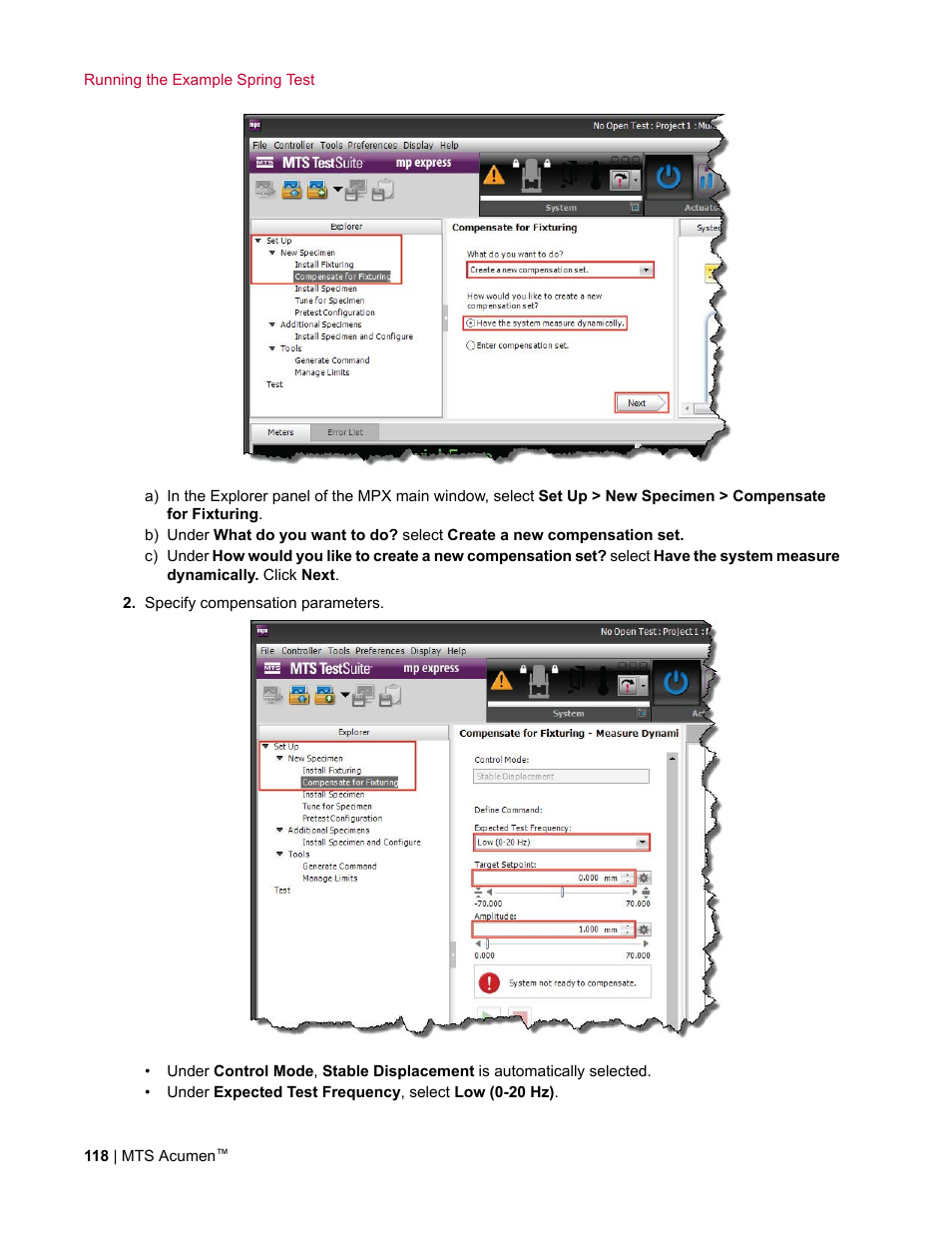MTS Acumen User Manual | Page 118 / 208