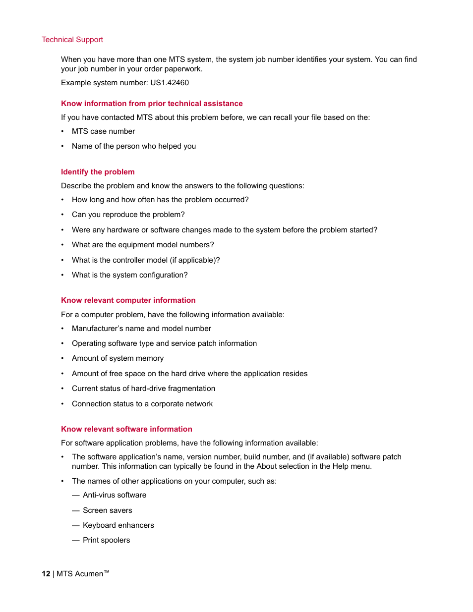 MTS Acumen User Manual | Page 12 / 208