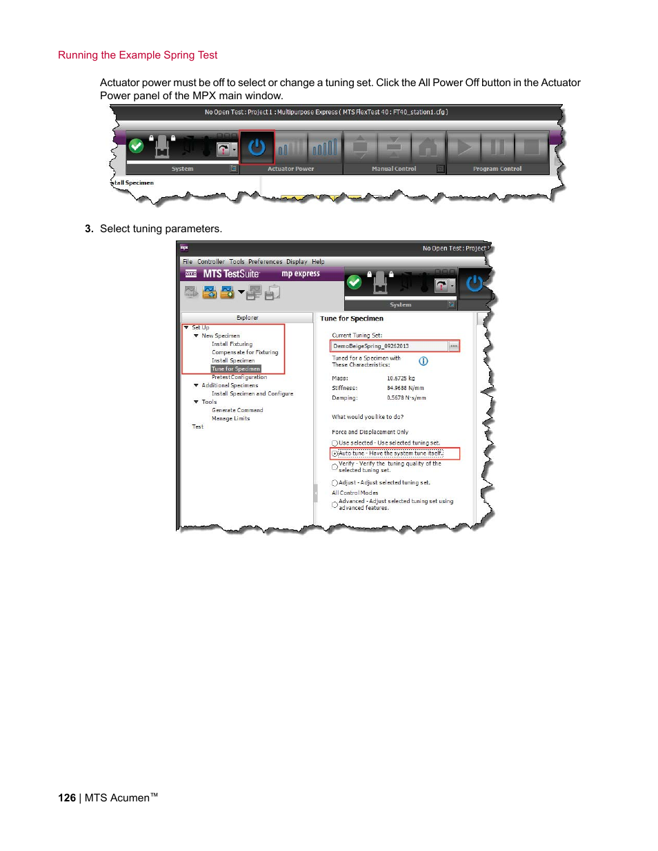 MTS Acumen User Manual | Page 126 / 208