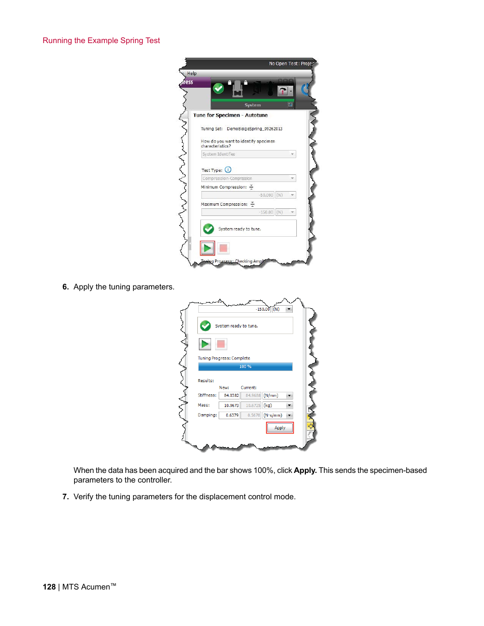 MTS Acumen User Manual | Page 128 / 208