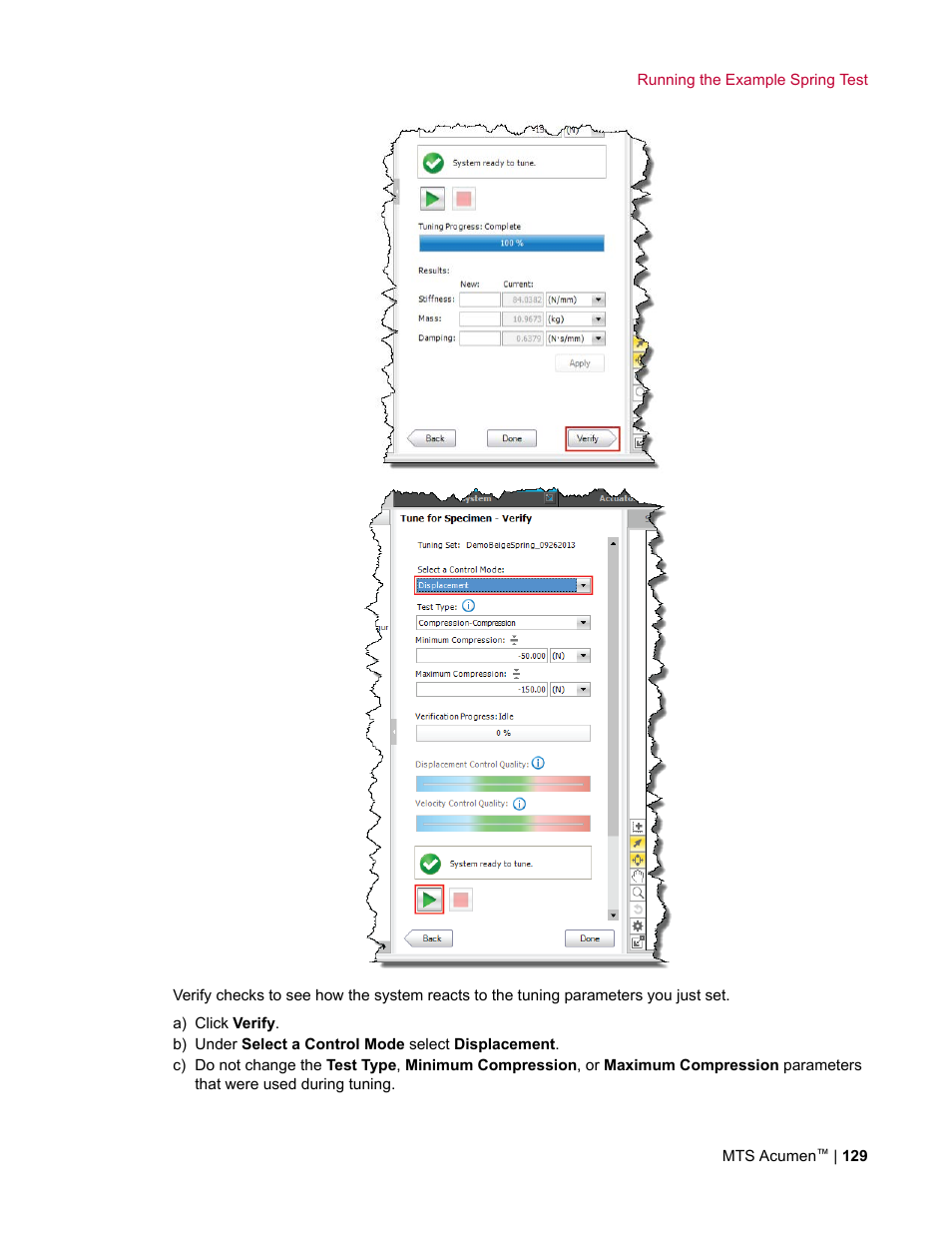 MTS Acumen User Manual | Page 129 / 208