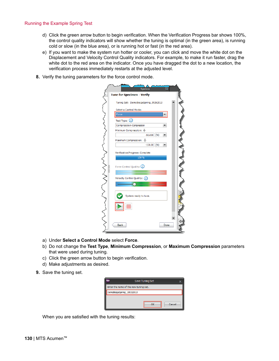 MTS Acumen User Manual | Page 130 / 208