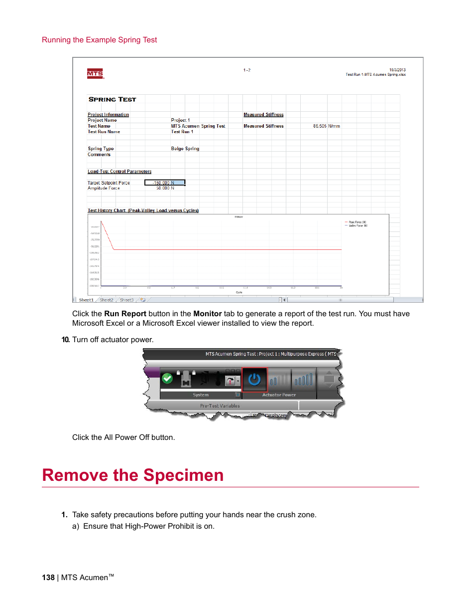 Remove the specimen | MTS Acumen User Manual | Page 138 / 208