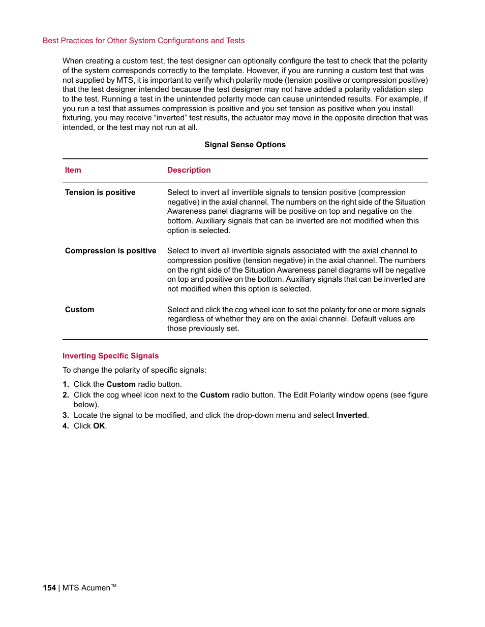 MTS Acumen User Manual | Page 154 / 208
