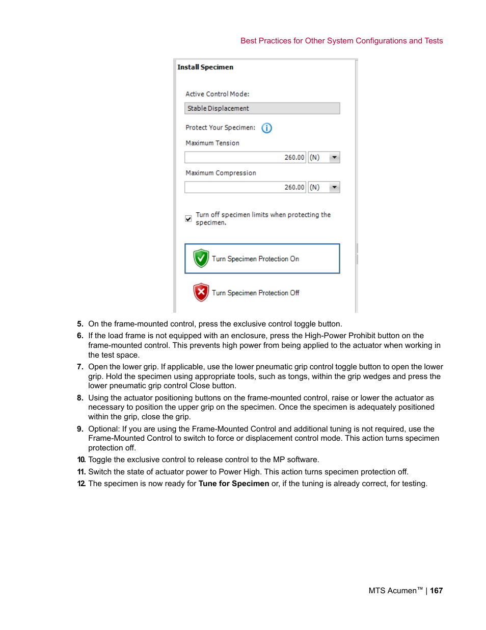 MTS Acumen User Manual | Page 167 / 208