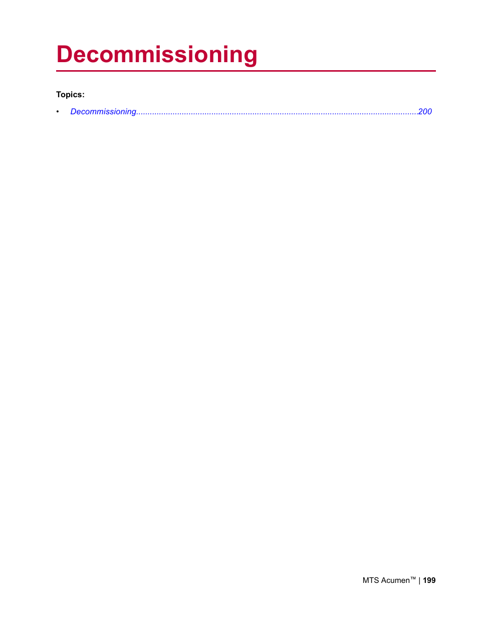 Decommissioning | MTS Acumen User Manual | Page 199 / 208