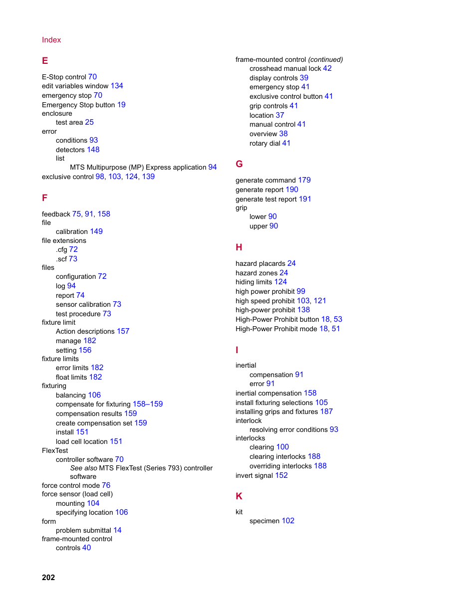 MTS Acumen User Manual | Page 202 / 208