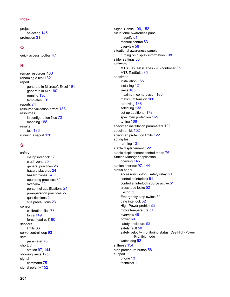 MTS Acumen User Manual | Page 204 / 208
