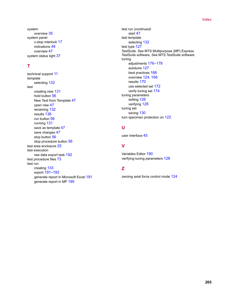 MTS Acumen User Manual | Page 205 / 208