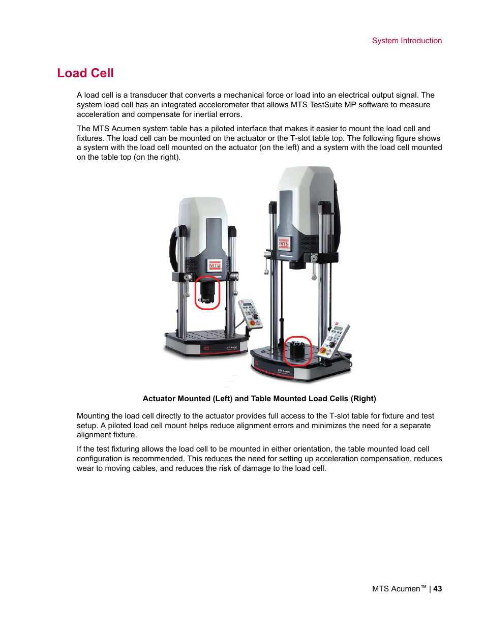 Load cell | MTS Acumen User Manual | Page 43 / 208