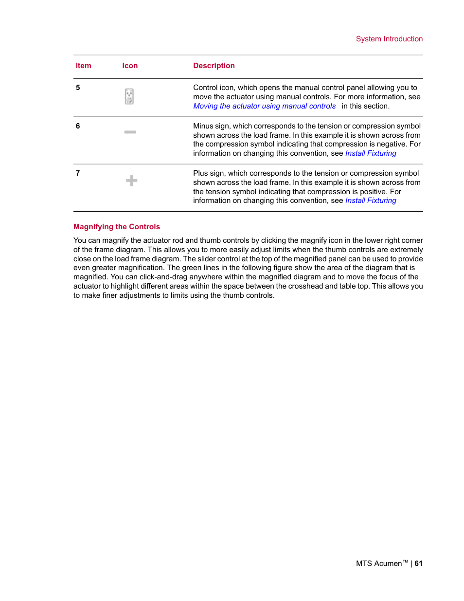 MTS Acumen User Manual | Page 61 / 208