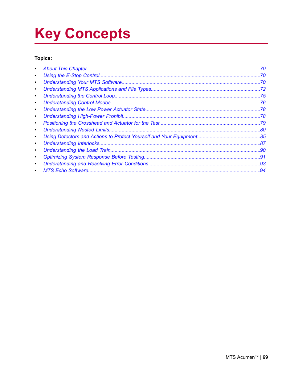 Key concepts | MTS Acumen User Manual | Page 69 / 208